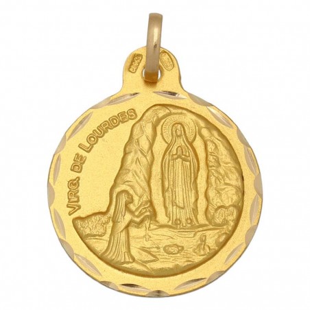 Medalla Oro 18K Virgen de Lourdes - 21mm