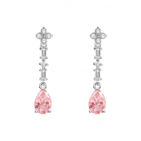 Pendientes de novia plata con topacios entrepieza baguette 